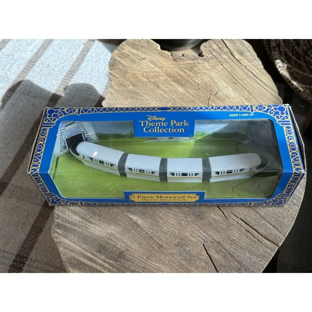 Disney Theme Park Collection 4 Pc Monorail Set Die Cast Yellow stripe